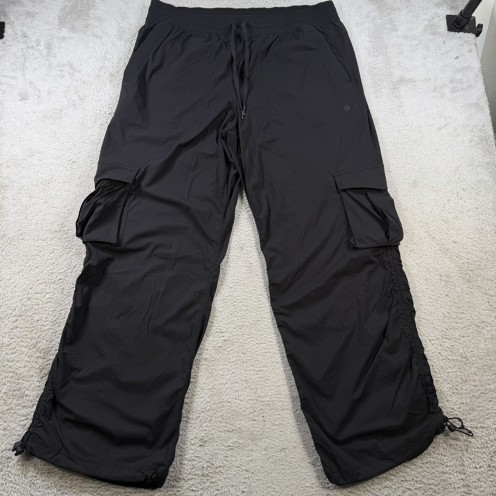 Lululemon Dance Studio Pants Womens XL Black Relaxed Fit Cargo Jogger Baggy
